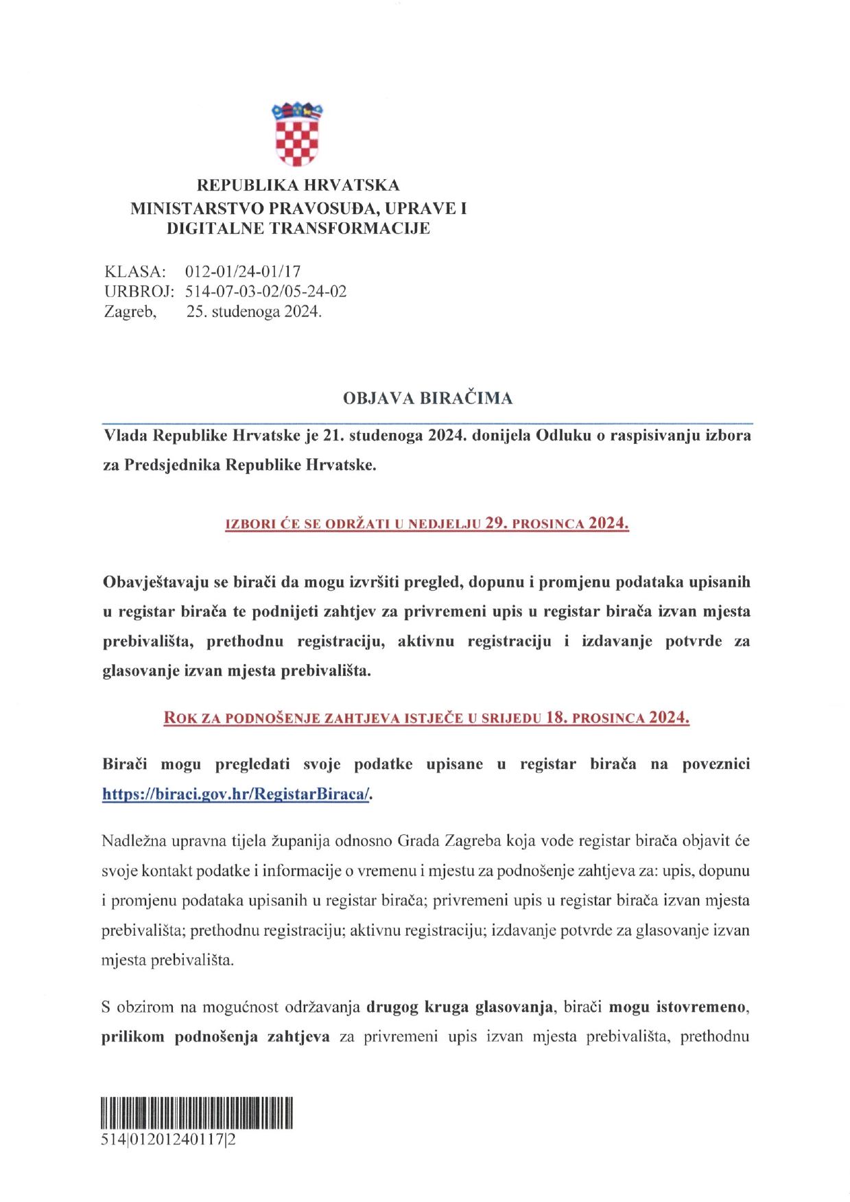 1 Objava biraima page 0001